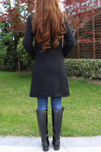 Load image into Gallery viewer, Women's Wool Cashmere Coat/ Button Down Jacket/Winter coat/Asymmetrical Overcoat/Plus Size Jacket/Casual Customized Jacket/oversized Coat(Y1225) - lijingshop