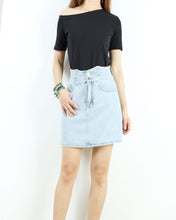 Load image into Gallery viewer, Short sleeve cotton top, off shoulder shirt, T-shirts for women, customized top, black white t-shirt, summer top(Y1009S)