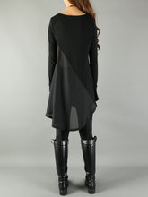 Load image into Gallery viewer, Chiffon Tunic for Women/Women's Modal and Chiffon Tunic Dress/Modal Top/Tunic Tops for Leggings/chiffon dress/modal t-shirt/long sleeve t-shirt(Y1819) - lijingshop