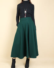Load image into Gallery viewer, Women wool skirt/flared skirt/winter skirt/maxi skirt/ankle length skirt(Q1806)