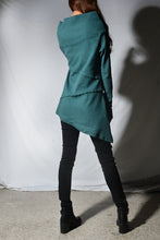 Load image into Gallery viewer, Women's cotton tunic top/cowl neck tunic dress with thumb hole/Asymmetrical tunic/oversized tunic top for leggings (Y1656) - lijingshop