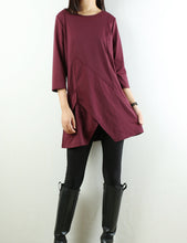 Load image into Gallery viewer, Womens tunic dress/3/4 sleeve crew neck tunic top/oversized dress/A-line casual dress (Q1943) - lijingshop