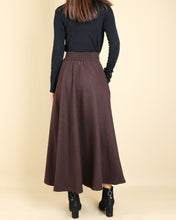 Load image into Gallery viewer, Women maxi skirt/wool skirt/flared skirt/winter skirt/ankle length skirt(Q1806)