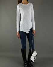 Load image into Gallery viewer, Women's Asymmetrical top/Cotton t-shirt/Long Sleeves Top/Crew Neck T-shirt/Customized Plus Size Clothing(Y1821) - lijingshop