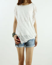 Load image into Gallery viewer, Womens lace modal t-shirt, short sleeve hoodie top, customized T-shirt, asymmetry clothing, Boho t-shirt, Sleeveless top(Y3118S)