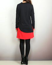 Load image into Gallery viewer, Boho tunic tops, Cotton tunic dress set, V-neck cotton dress, long sleeve tops, cotton t-shirts, 2 pieces dress, mini dress(Q2129)