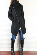 Load image into Gallery viewer, Womens Winter Jacket/Wool Coat/Trench Coat/Asymmetrical Cashmere jacket/zipper coat/Long Overcoat(Y5130) - lijingshop
