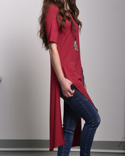 Load image into Gallery viewer, Women's tunic dress/modal cotton tunic dress/short sleeve dress/asymmetrical top/customized black dress(Y1943) - lijingshop