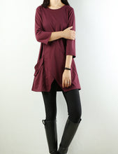 Load image into Gallery viewer, Womens tunic dress/3/4 sleeve crew neck tunic top/oversized dress/A-line casual dress (Q1943) - lijingshop