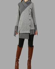 Load image into Gallery viewer, oversize sweater/ knit sweater tunic dress/plus size tunic dress/casual customized tunic top/pullover sweater(Y1673)