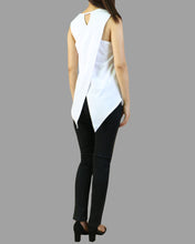 Load image into Gallery viewer, Cotton tank top, asymmetrical t shirt/Summer top/oversize t-shirt/black cotton top(Y1942)