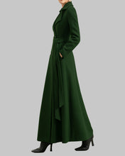 Load image into Gallery viewer, Wool coat women, winter coat, long jacket, double breasted jacket, coat dress, Green wool long coat, warm coat, plus size coat Y037