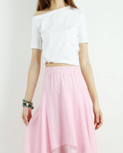 Load image into Gallery viewer, T-shirts for women, off shoulder shirt, Short sleeve cotton top, customized top, black white t-shirt, summer top(Y1009S)