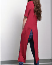 Load image into Gallery viewer, Women's modal cotton tunic dress/plus size tunic dress/short sleeve dress/asymmetrical top/customized black dress(Y1943) - lijingshop