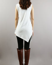 Load image into Gallery viewer, Asymmetrical Cotton Tank Top/Sleeveless tops/Tunic top for women/cotton t-shirt/Customized shirt/Tunic Top for Leggings(Y1704S)