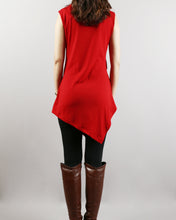 Load image into Gallery viewer, Sleeveless tops/Tunic top for women/Asymmetrical Cotton Tank Top/cotton t-shirt/Customized shirt/Tunic Top for Leggings(Y1704S)