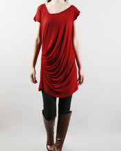 Load image into Gallery viewer, Women's asymmetrical top/modal cotton t-shirt/short sleeve top/casual tunic top/loose t-shirt/summer top/customized t-shirt(Y1940)