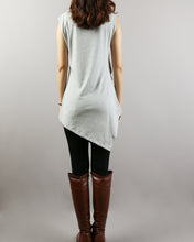 Load image into Gallery viewer, Tunic top for women/Asymmetrical Cotton Tank Top/Sleeveless Tunic Dress/cotton t-shirt/Customized shirt/Tunic Top for Leggings(Y1704S)