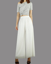 Load image into Gallery viewer, Women's wide leg pants, chiffon skirt pants, summer trousers, yoga pants, oversized casual customized pants (K1712)