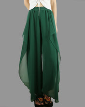 Load image into Gallery viewer, Womens Wide Leg trousers/Chiffon Skirt Pants/Elastic Waist Pants/High Waist Loose Trousers/Layered Flowy Pants/Black Pants(K1701)