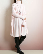 Load image into Gallery viewer, Oversized Sweater, sweater tunic dress, jumper tunic, pullover sweaters women, turtleneck sweater, knit dress, long sweaters(Y2137)