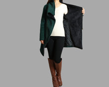 Load image into Gallery viewer, Button Down Jacket/Winter coat/Asymmetrical Overcoat/ Women's Wool Cashmere Coat/Plus Size Jacket/Casual Customized Jacket/oversized Coat(Y1225)