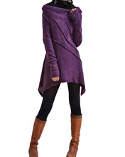 Load image into Gallery viewer, women's wool tunic dress and cotton top set/off shoulder sweater dress/long sleeve top with thumbholes/knit tunic top for leggings(Q5115) - lijingshop