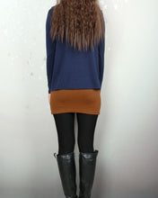 Load image into Gallery viewer, Women's false 2 pieces top/asymmetrical tunic dress/cotton tunic top/plus size top/oversized t-shirt/customized dress (Y1919)