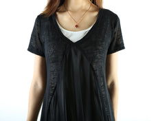 Load image into Gallery viewer, Women's layered tunic dress set, 2 pieces dress, cotton tank dress, chiffon dress, short sleeve dress, summer dress (Q1505)