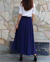 Load image into Gallery viewer, Women's summer skirt, chiffon skirt, maxi skirt, elastic waist skirt, long skirt, A-line skirt, customized skirt(Q2021)