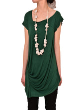 Load image into Gallery viewer, Women's short sleeve top/modal cotton t-shirt/asymmetrical top/casual tunic top/loose t-shirt/summer top/customized t-shirt(Y1940) - lijingshop