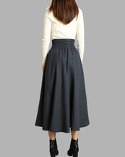 Load image into Gallery viewer, Women's elastic waist skirt/winter skirt/wool skirt/flared skirt/maxi skirt/ankle length skirt(Q1099)