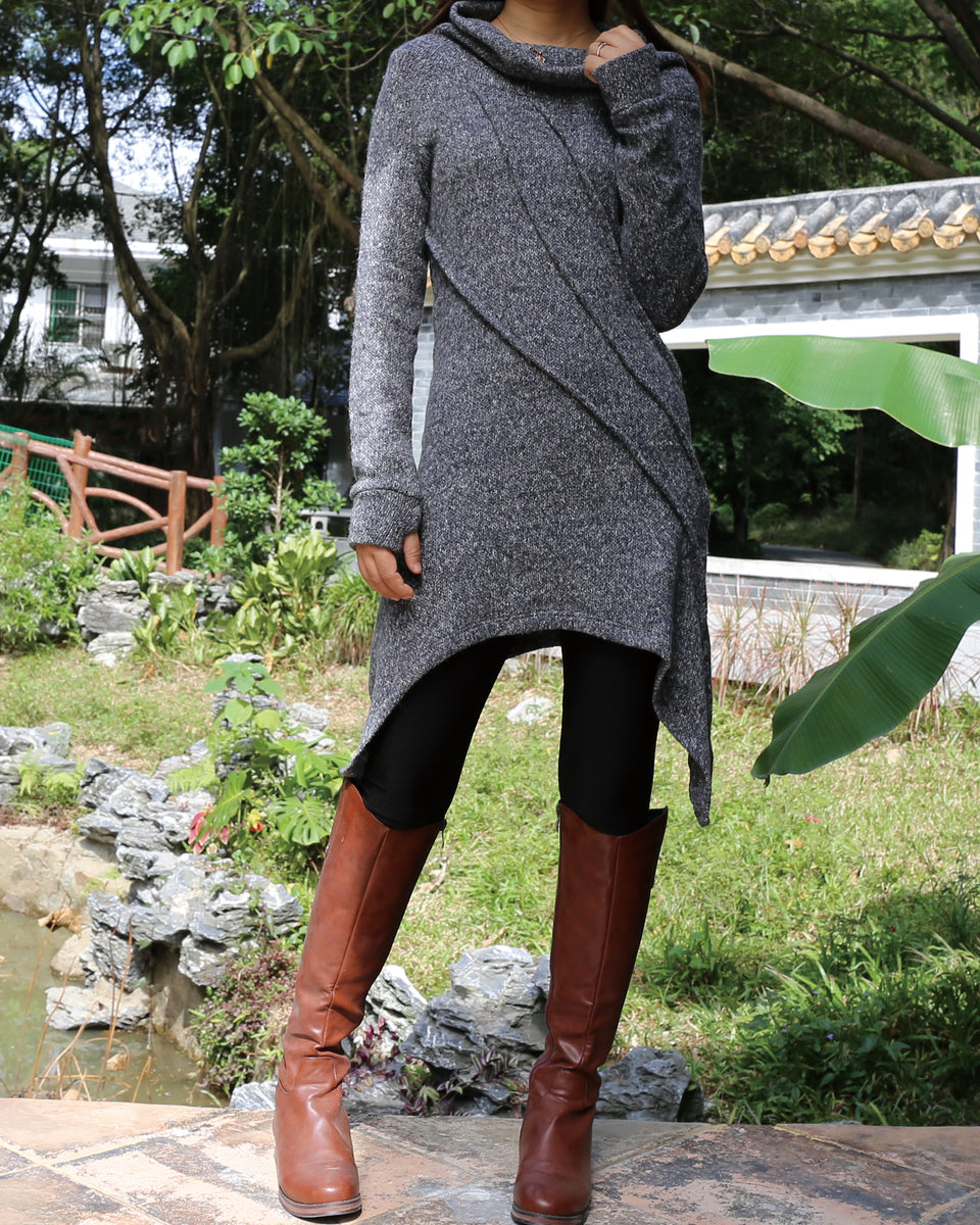 grey sweater dress with black leggings women's long sweater/sweater dress/wool tunic dress/off shoulder sweat – lijingshop sweater dress with leggings and boots
