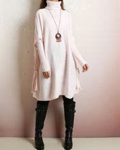 Load image into Gallery viewer, Oversized Sweater, sweater tunic dress, jumper tunic, pullover sweaters women, turtleneck sweater, knit dress, long sweaters(Y2137)