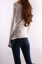 Load image into Gallery viewer, modal top/modal Cotton draping long sleeve T-shirt/soft cotton shirt(Y1802) - lijingshop
