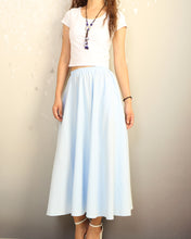 Load image into Gallery viewer, Linen skirt, Elastic waist skirt, Boho skirt with pockets, high waist skirt, flared skirt(Q1065)