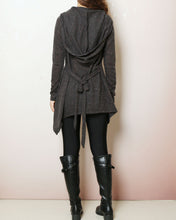 Load image into Gallery viewer, Asymmetrical knit tunic dress/Women's sweater dress/plus size hoodie/oversized tunic dress/casual customized top/Maternity dress/purple sweater (Q5101)