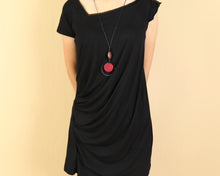 Load image into Gallery viewer, Women's modal cotton t-shirt/asymmetrical top/short sleeve top/casual tunic top/loose t-shirt/summer top/customized t-shirt(Y1940)