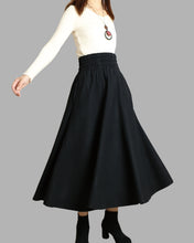 Load image into Gallery viewer, Women's elastic waist skirt/winter skirt/wool skirt/flared skirt/maxi skirt/ankle length skirt(Q1099)