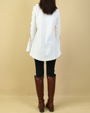 Load image into Gallery viewer, Women's linen shirt/Bell Sleeves Shirt tunic dress/Cotton Linen blouse/long sleeve shirt(Y20171)