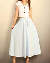 Load image into Gallery viewer, Flared skirt, Linen skirt, Elastic waist skirt, Boho skirt with pockets, high waist skirt(Q1065)