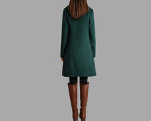 Load image into Gallery viewer, Button Down Jacket/Winter coat/Asymmetrical Overcoat/ Women's Wool Cashmere Coat/Plus Size Jacket/Casual Customized Jacket/oversized Coat(Y1225)