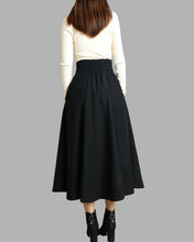 Load image into Gallery viewer, Women's wool skirt/elastic waist skirt/winter skirt/flared skirt/maxi skirt/ankle length skirt(Q1099)