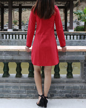 Load image into Gallery viewer, Long sleeve dress, Cheongsam dress, Linen dress, Chinese Vintage dress, Asian style lace dress, Modern Cheongsam, Qipao dress(Q1058L)