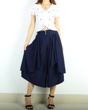 Load image into Gallery viewer, Yoga skirt pants/black skirt pants/oversized pants/elastic waist pants/asymmetrical trousers (K1661)