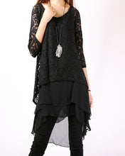 Load image into Gallery viewer, Lace Top with 3/4 Sleeves/Maternity Tunic Dress/Slip Dress/Oversize Chiffon Tunic Dress Set/Casual Tunic Top(Q1801) - lijingshop