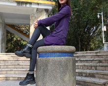 Load image into Gallery viewer, Women's asymmetrical woolen pullover sweater/black tunic dress/oversized casual customized plus size tunic top/maternity dress(Y1999) - lijingshop