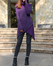 Load image into Gallery viewer, Women's pullover sweater/black tunic top/cotton t-shirt/long sleeve tops(Y1999) - lijingshop