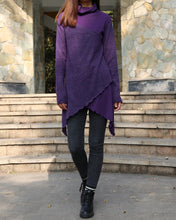 Load image into Gallery viewer, Women's pullover sweater/black tunic top/cotton t-shirt/long sleeve tops(Y1999) - lijingshop