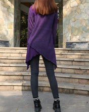 Load image into Gallery viewer, Women's pullover sweater/black tunic top/cotton t-shirt/long sleeve tops(Y1999) - lijingshop